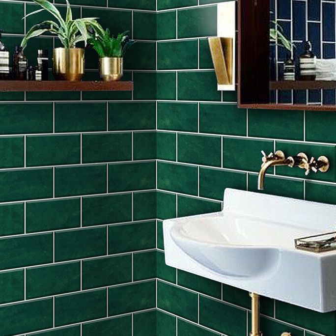 Mosaic Tile Peel and Stick Tile Pvc Backsplash Peel and Stick Wall Tile in Green