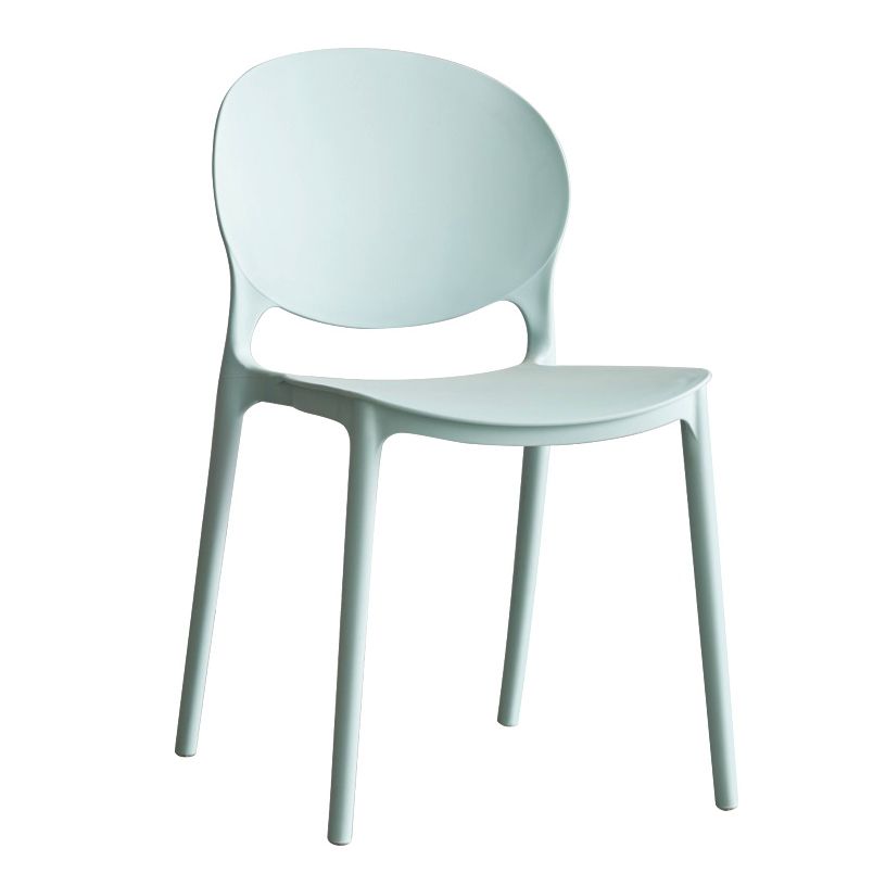 Scandinavian Armless Dining Chairs Plastic Indoor Stackable Open Back Side Chair