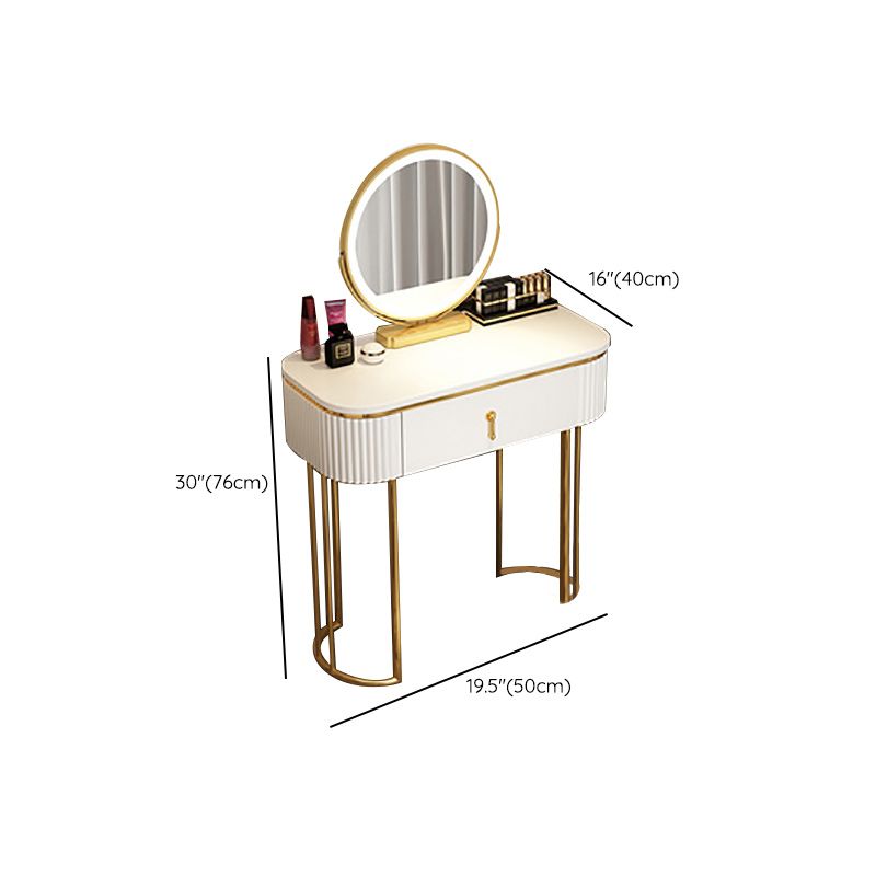 Adjustable Makeup Counter Lighted Mirror Vanity Dressing Table with Drawer