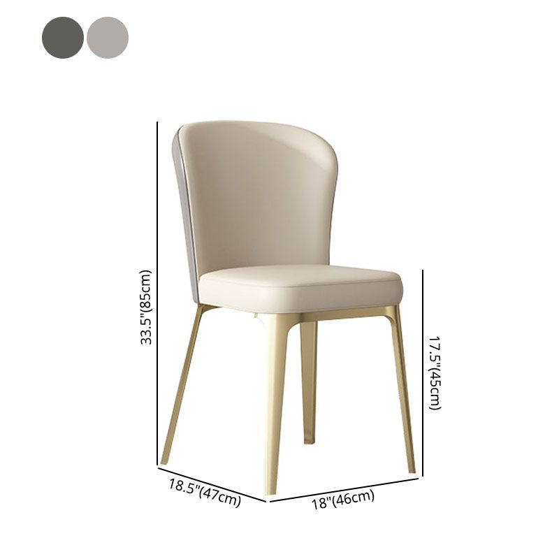 Sillas de comedor estilo moderno Silla de cocina sin brazos con patas de metal