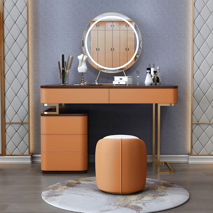 29.53 " Height 5-Drawer Makeup Table Solid Wood Vanity Dressing Table