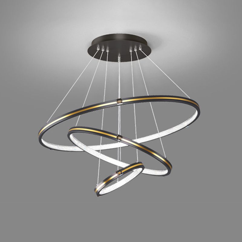 Lampada del lampadario moderno a ginnastica a anello di semplicità Lights Acrilico Ampiccamento a sospensione per il ristorante