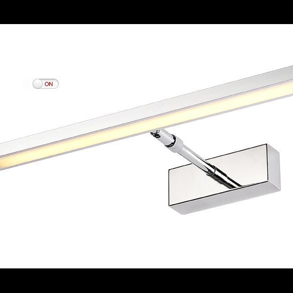 Modern Simple Steel Vanity Light  Linear Sliver LED Acrylic Vanity Light with Swivel Lamp Head for Bathroom