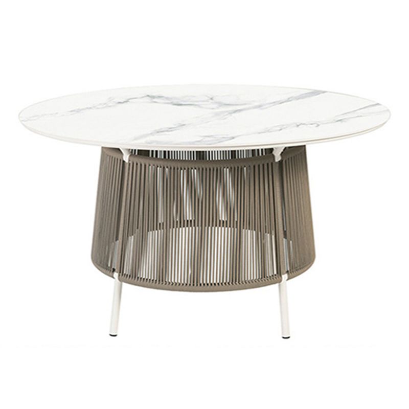 Boho Style Dining White Round Stone 1/2/5/6 Pieces Dining Set