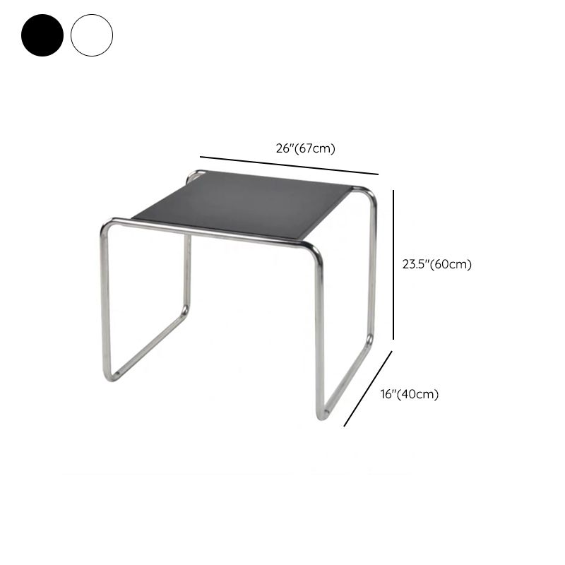Minimalist Rectangular 15.7" D End Table Modern Steel Sled Side Table