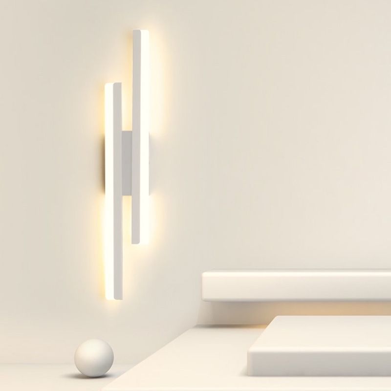 Shaded Bedroom Wall Sconce Lighting Metal LED Minimalism Sconce Light Fixture in White