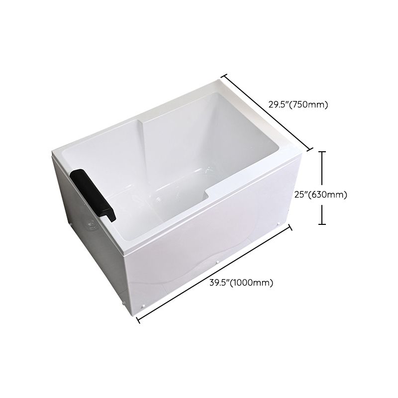 Modern Acrylic Rectangular Tub 29.53-inch Wide Soaking Bathtub