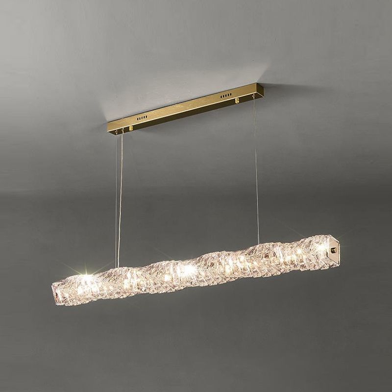 Modern Style Island Light LED Island Hanging Light with Crystal Shade for Dining Room