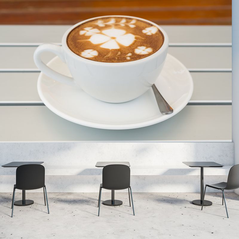Dark Coffee Mural Wallpaper Contemporary Mildew Resistant Commerce Shop Decoration