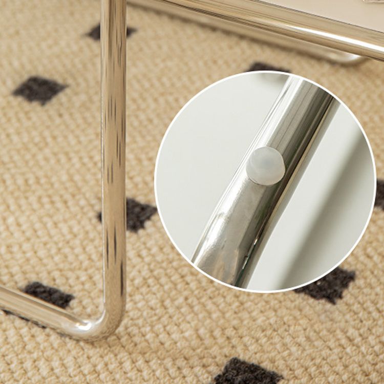 Contemporary Coffee Table with Wooden Top and Steel Sled Base