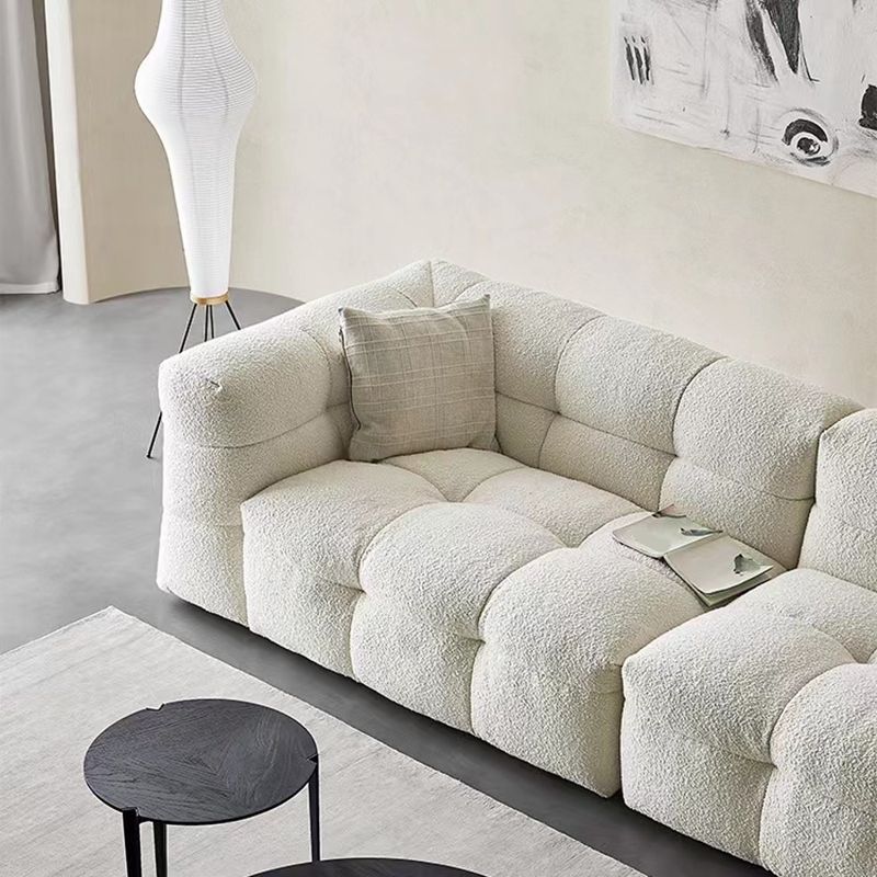 Modern Style Sofa Bed Velvet Material Square Form Armrest Tufted Back Sofa