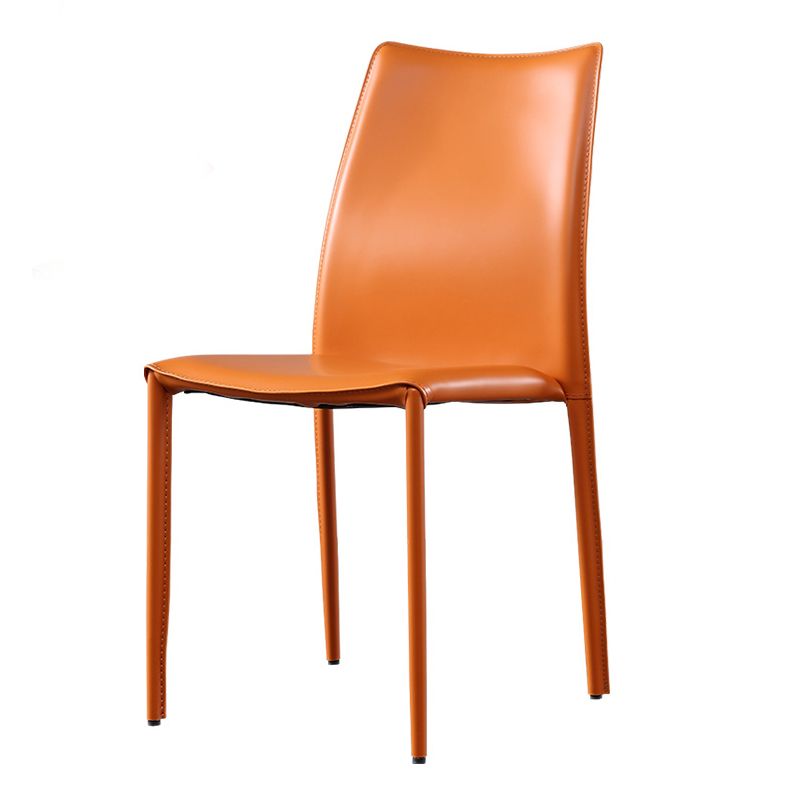 Faux Leather Stackable Dining Chairs Modern Armless Side Chair
