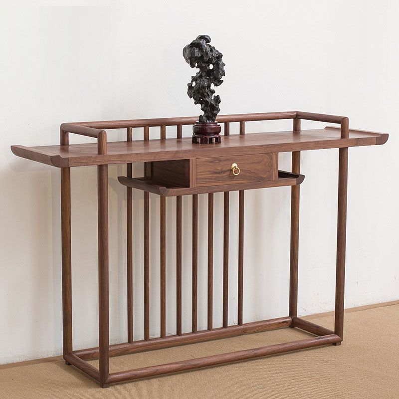 34.65" Tall Console Table Glam 1-drawer Solid Wood Console Accent Table