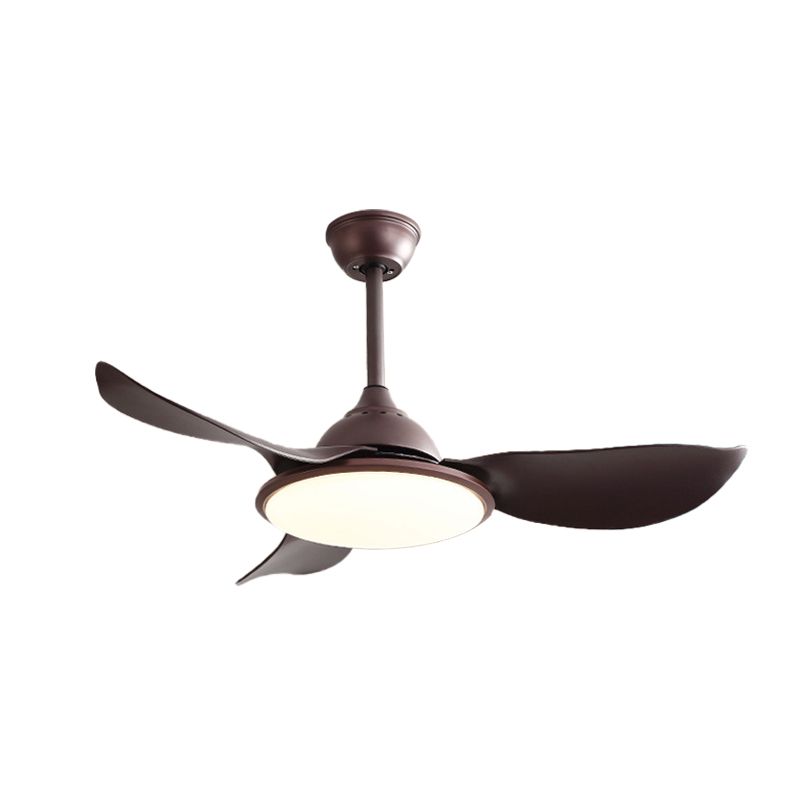 Brun Brun Ring Semi Flush Plafond Lampe Vintage Iron Living Room LED PROSIBLE LEUL VIGHT avec 3 lames ABS, 42 "de large