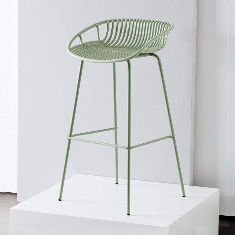 Industrial Metal Stool Metal Low Back Counter Stool in Matte Finish for Indoor