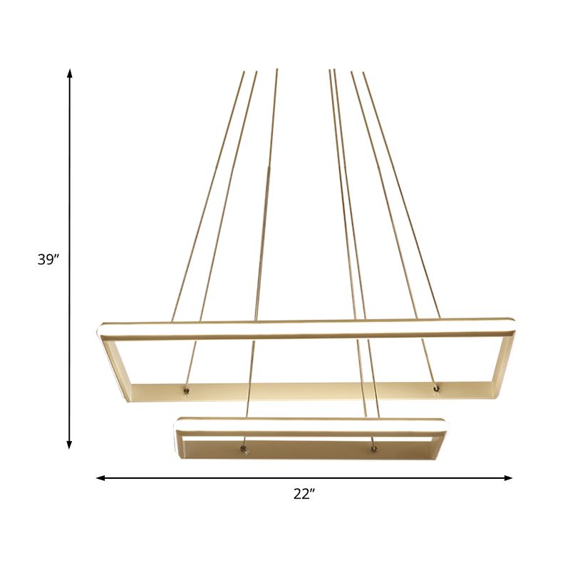 Lumo rettangolare a livello rettangolare Light Acrilic Acrilico a 3 luci a LED Black Light Aitura in luce bianca/calda