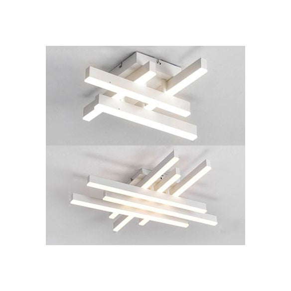 4/6 luci sala da pranzo a filo a sfioramento leggero con linea acrilica cramica a soffitto bianco in luce calda/bianca