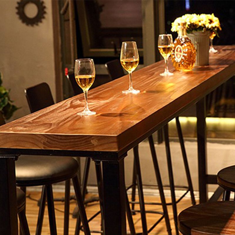 Solid Wood Counter-height Pub Table Industrial Counter Wine Table