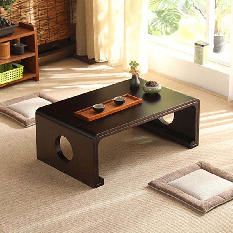 Rectangular Abstract Base Design Nordic Style Coffee Table Made of Solid Wood