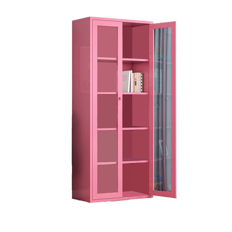 Contemporary Storage Cabinet Antique Finish Side Cabinet with Glass Paned
