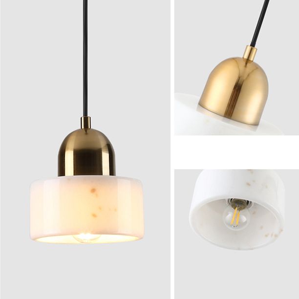 Pendentif en marbre géométrique Postmodern 1-bulbe petite lumière suspendue pour salle à manger