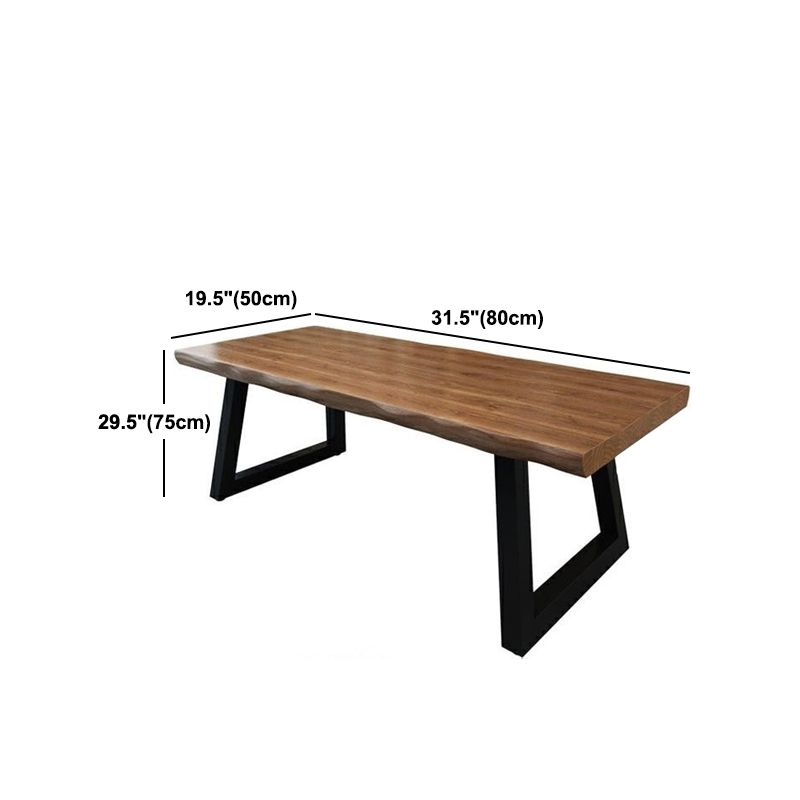 Industrial Rectangle Solid Wood Standard Height Double Pedestal Dining Table