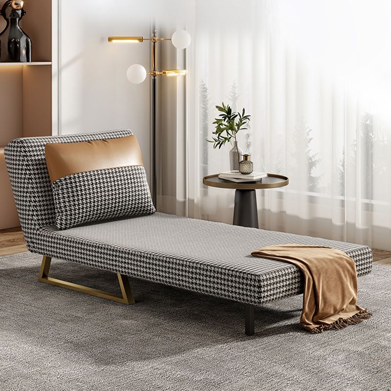 Armless Pillow Back Convertible Sofas Glam Metal Sleeper Sofa