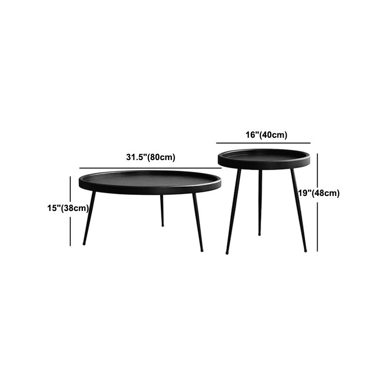 Scandinavian 3 Legs Coffee Table Round Wooden Coffee Table for Living Room