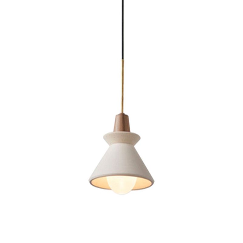 Cone Shaped Cement Hanging Ceiling Light Modern Style Hanging Light Kit for Bedroom
