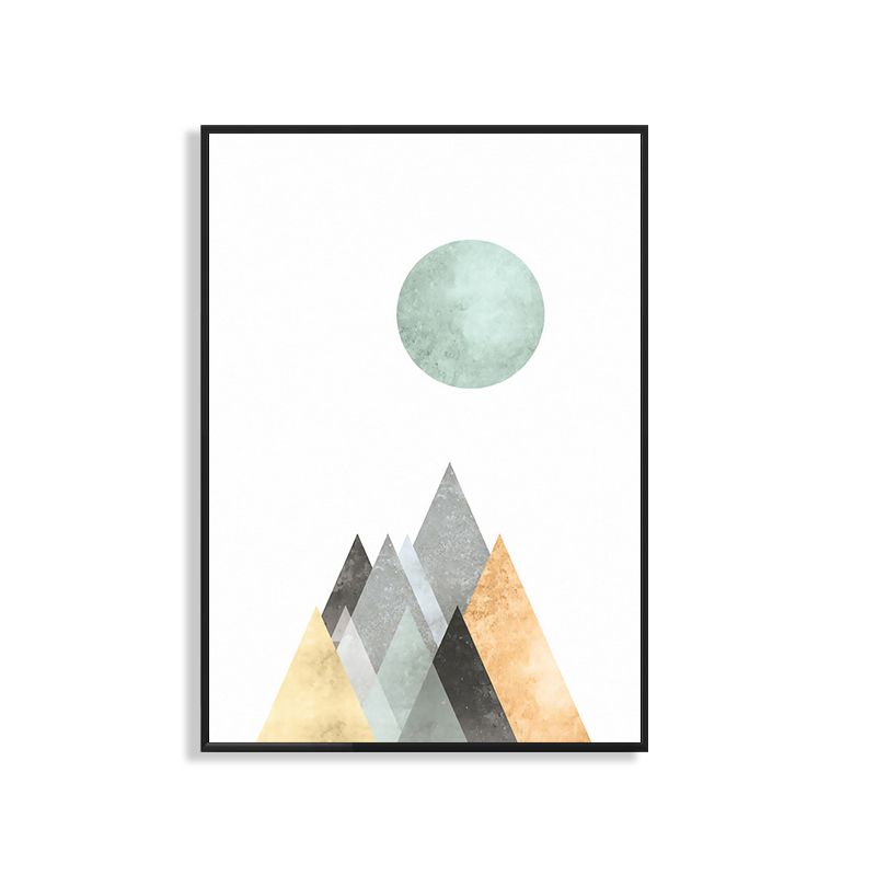 White Fancy Geometry Pattern Canvas Textured Contemporary Style Bathroom Painting