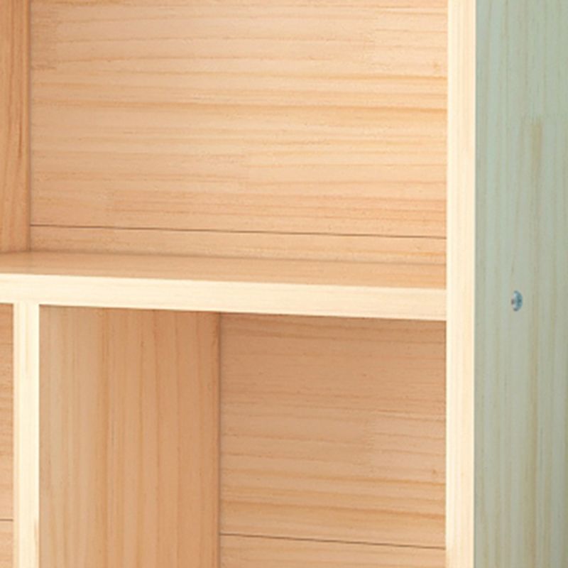 Mid-Century Modern Natural Bookcase Wooden Standard Bookshelf with Closed Back