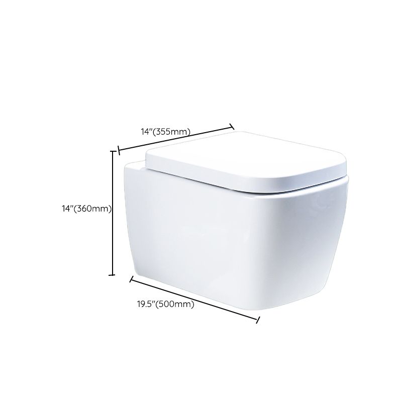 Contemporary Wall Mount Flush Toilet Ceramic Urine Toilet with Seat for Washroom