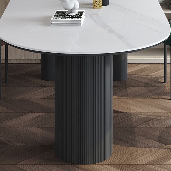 Mesa de comedor moderna de forma libre de metal, mesa de piedra sinterizada para comedor