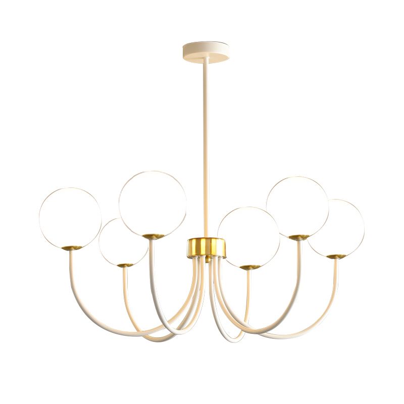 White Iron Hanging Pendant Lights Modern Hanging Lamps for Dining Room