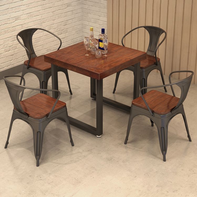 Industrial Square Dining Room Table Solid Wood Dining Site Table
