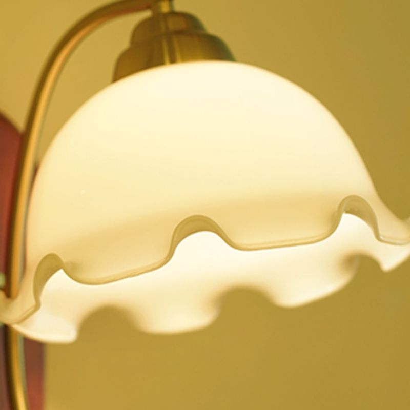 Modern Glass Wall Mounted Lamp Wooden Wall Lights for Bedroom