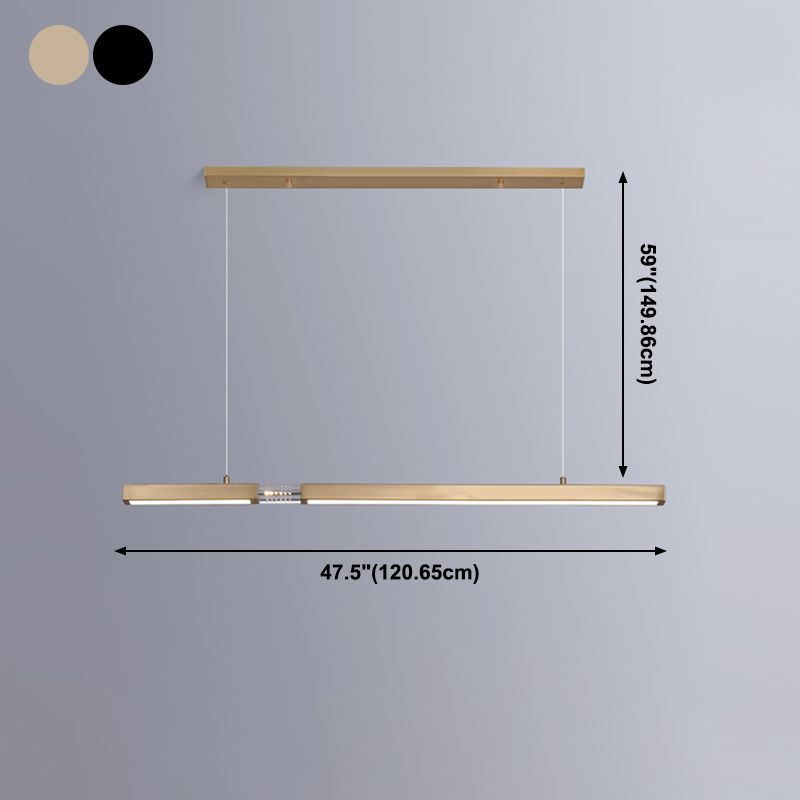 Linear Island Lighting Fixtures Contemporary Metal Island Ceiling Light for Dining Room