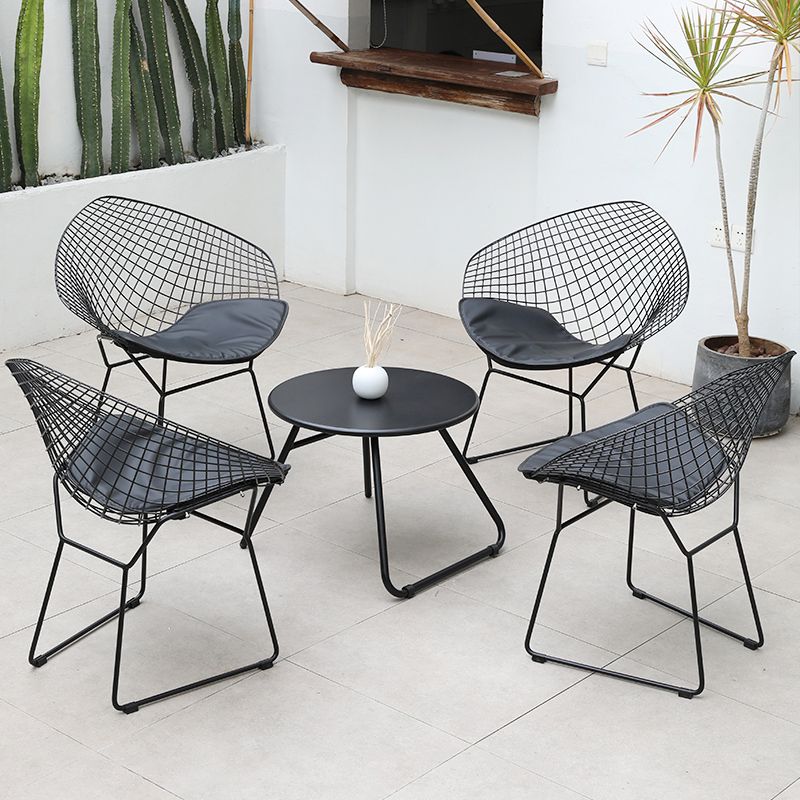 1/3/4/5 Pieces Patio Dining Table Set Black Modern Dining Set