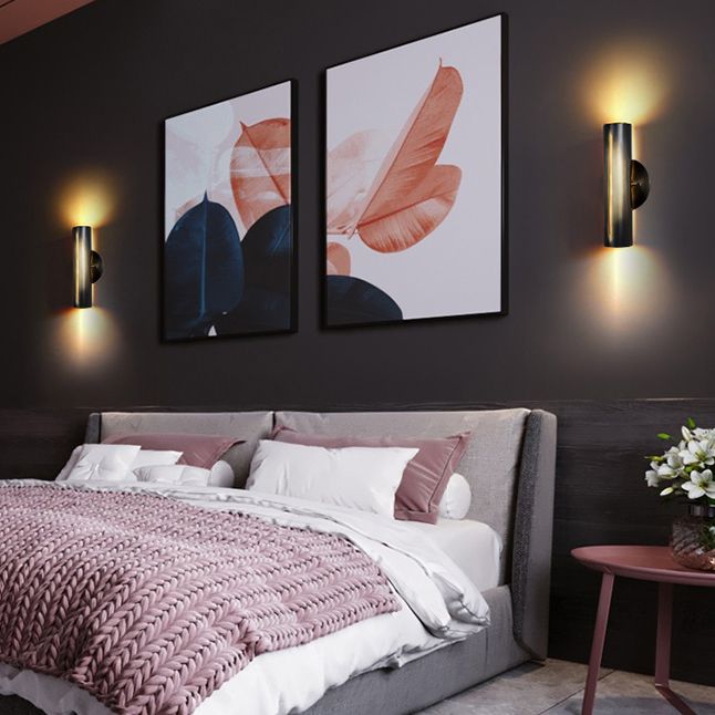 Buisvormige trapwand sconce licht metallic 2-bulb postmoderne wand gemonteerd lamp