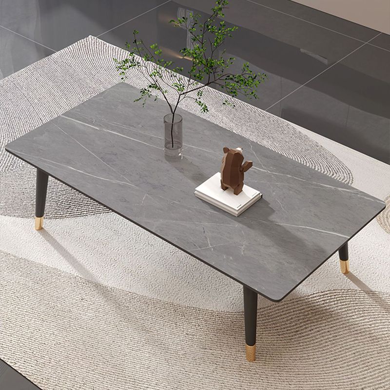 4 Legs Single Coffee Table Modern Slate Rectangular Coffee Table