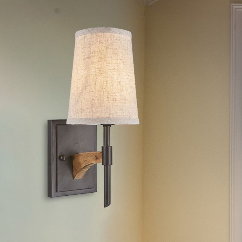 1 Cougie de tête / Cone Mur Éclairce Éclairage Mur en métal noir rétro Light Mourisé Ordre / AVEC L'OBEILLE