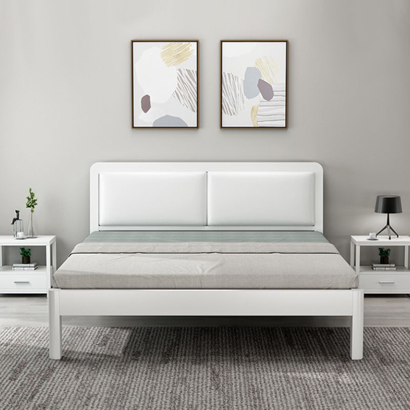 Contemporary Metal Bed with Slat Headboard Rectangular Adjustable Bed