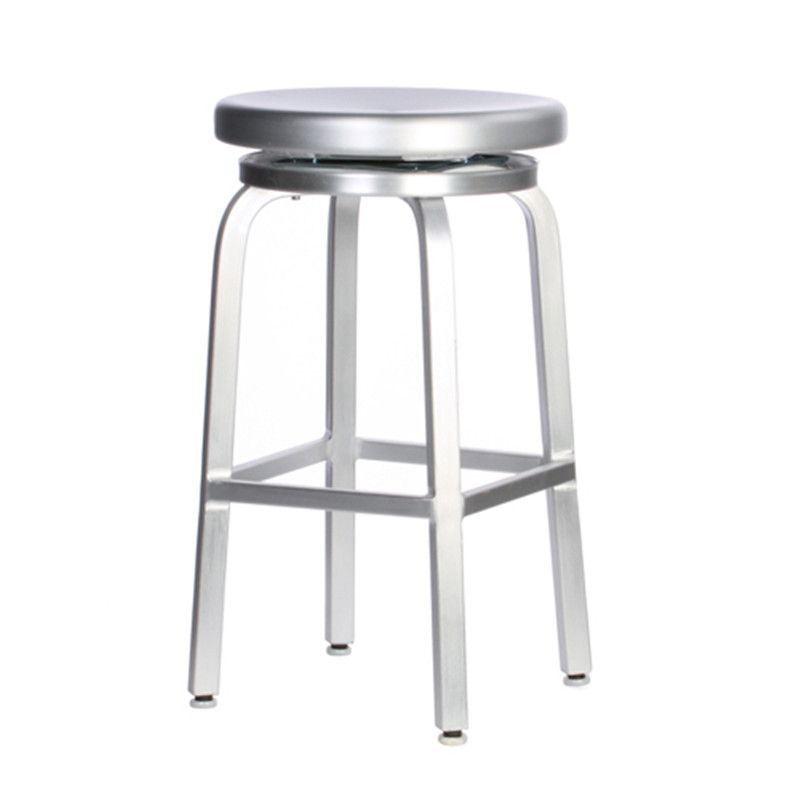 Silla de barra de metal, restaurante moderno con pie, taburete de aleación de aluminio, cafetería Simple