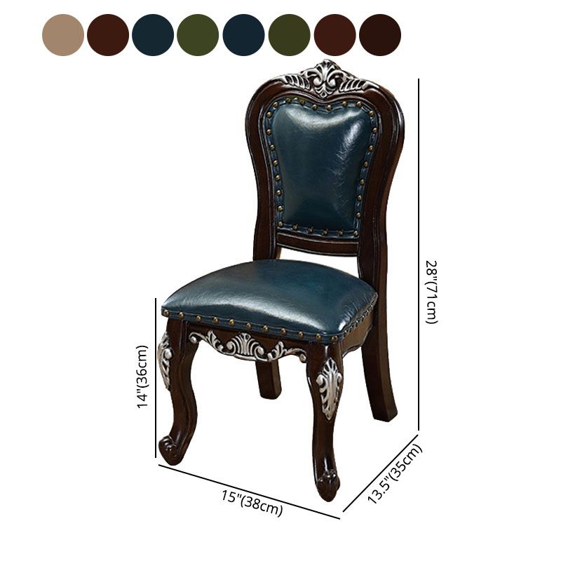 Victoria Style Rubberwood Chairs Open Back Side Kitchen Chairs Set