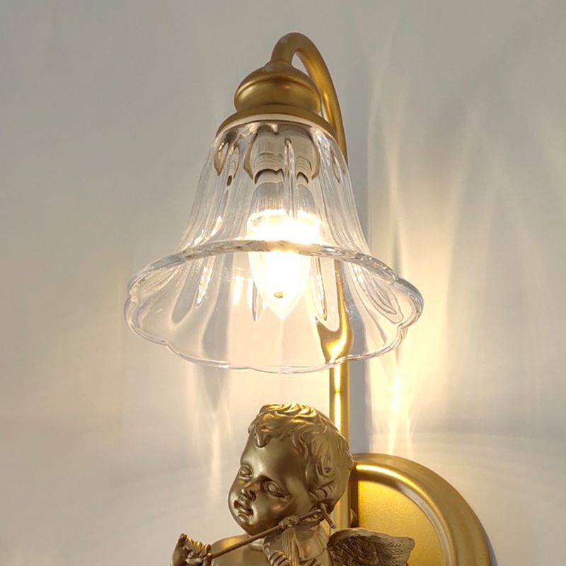 Glass Shade Wall Mounted Light Fixture 1-Light Modernism Wall Mounted Sconce