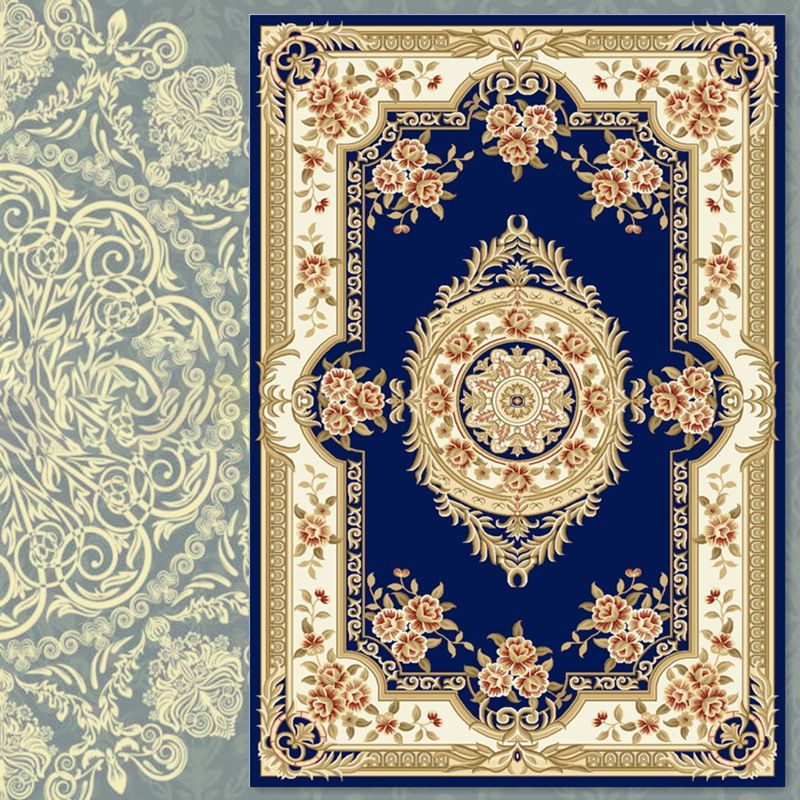 Vintage-Teppich für Heimdekoration, ethnisches Muster, Polyester, schmutzabweisender Teppich für den Innenbereich