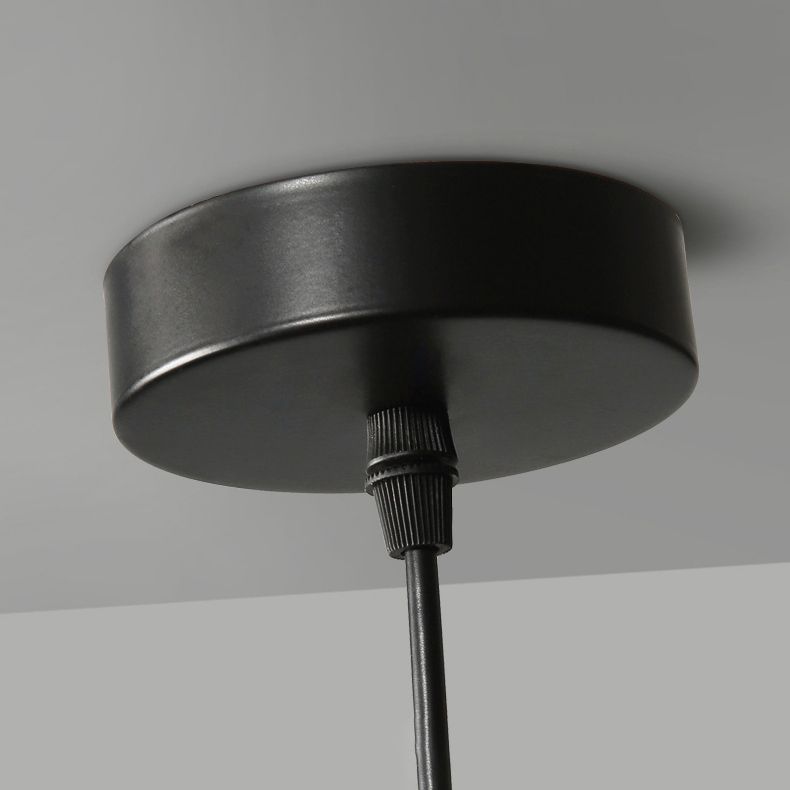 Modern Iron Pendant Light Globe Glass Hanging Lamp for Dining Room