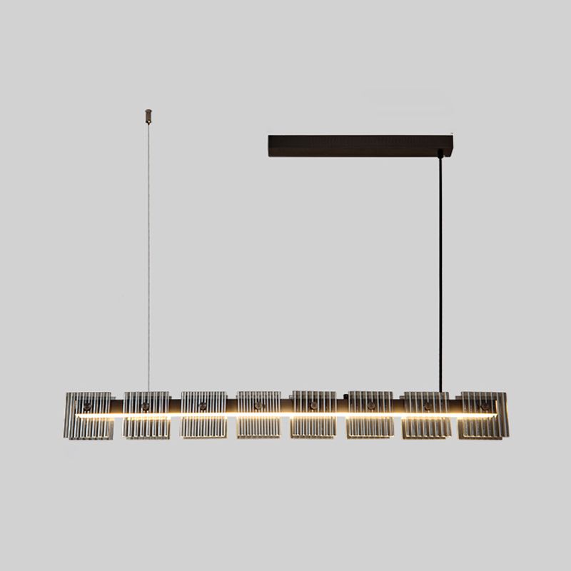 Modern LED Hanging Light Black Island Light Fixture for Dining Room