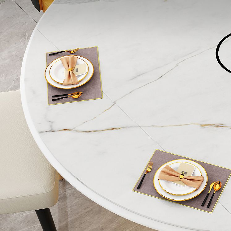 Glam 1/4/7/9 Pieces Scalable Dinette Set with Sintered Stone Top Round Dining Table Set