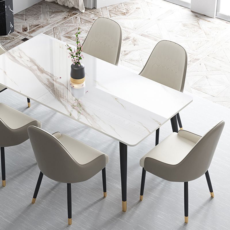 Industrial 4 Legs Dining Table Rectangle Dining Table for Kitchen